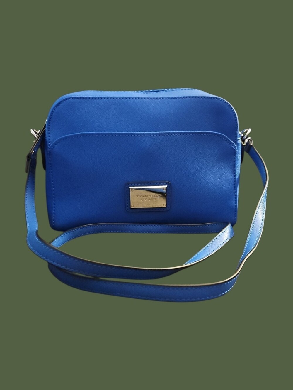 TIGNANELLO Royal Blue Leather Crossbody Bag
